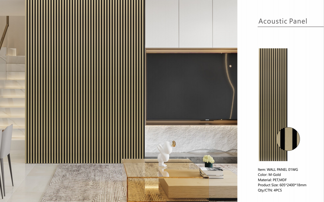 Metallic Gold Acoustic Wall Panel