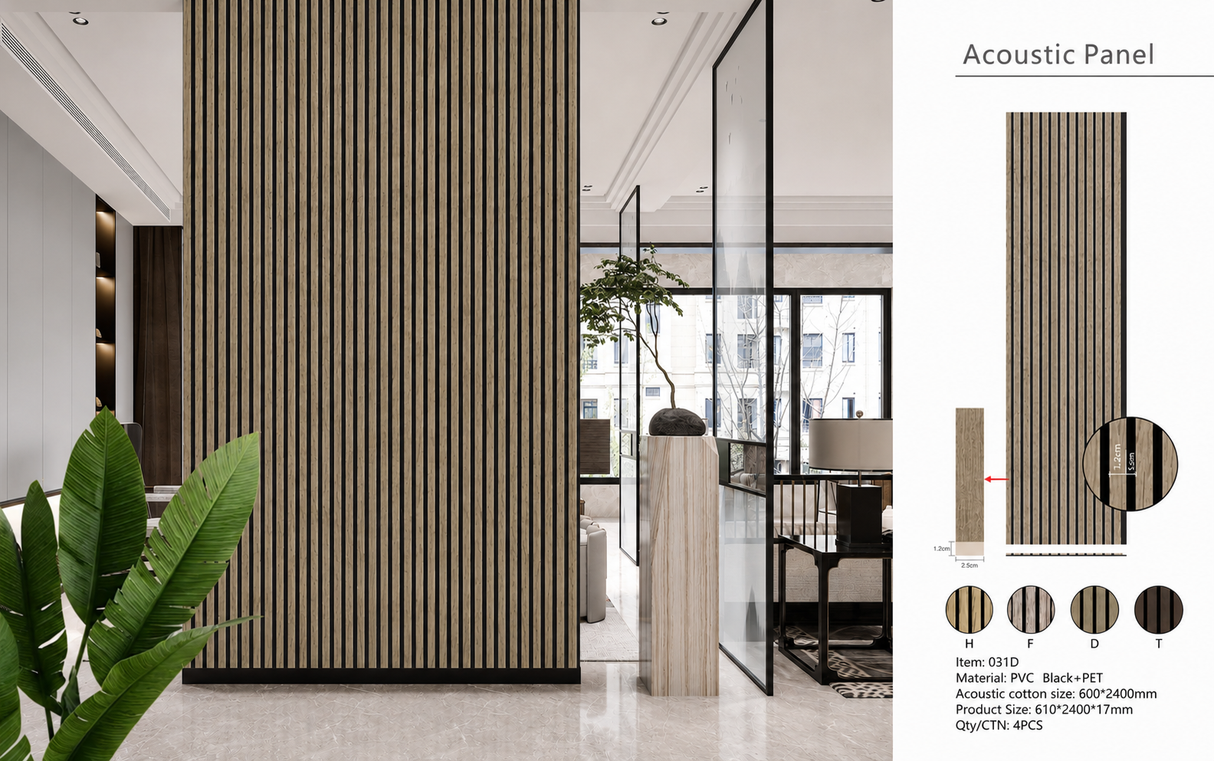 Dark Oak Premium Acoustic Wall Panel 60 x 240cm