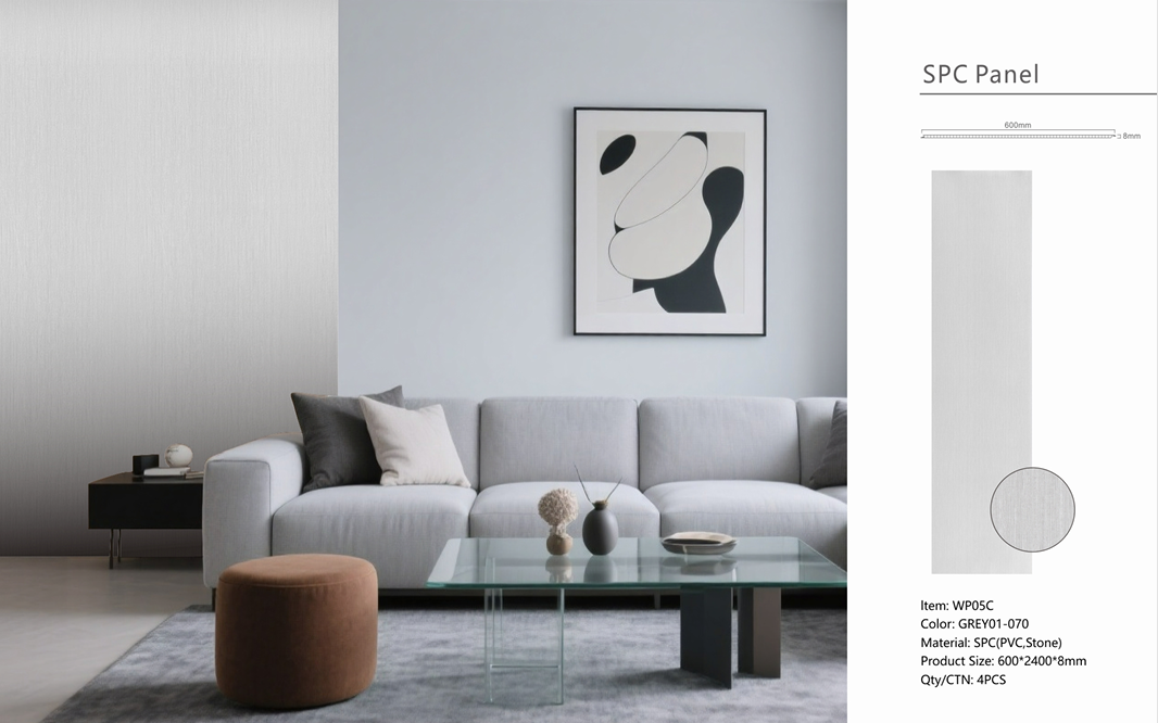 Wall Panel 05C - Grey - Wall Board - 240cm - (1 pack / 4pcs)