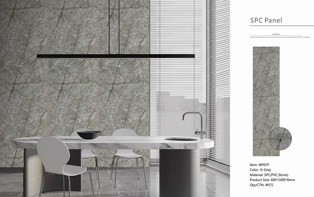 Wall Panel 07F - Gold and Grey Marble - Wall Board - 240cm - (1 pack / 4pcs)