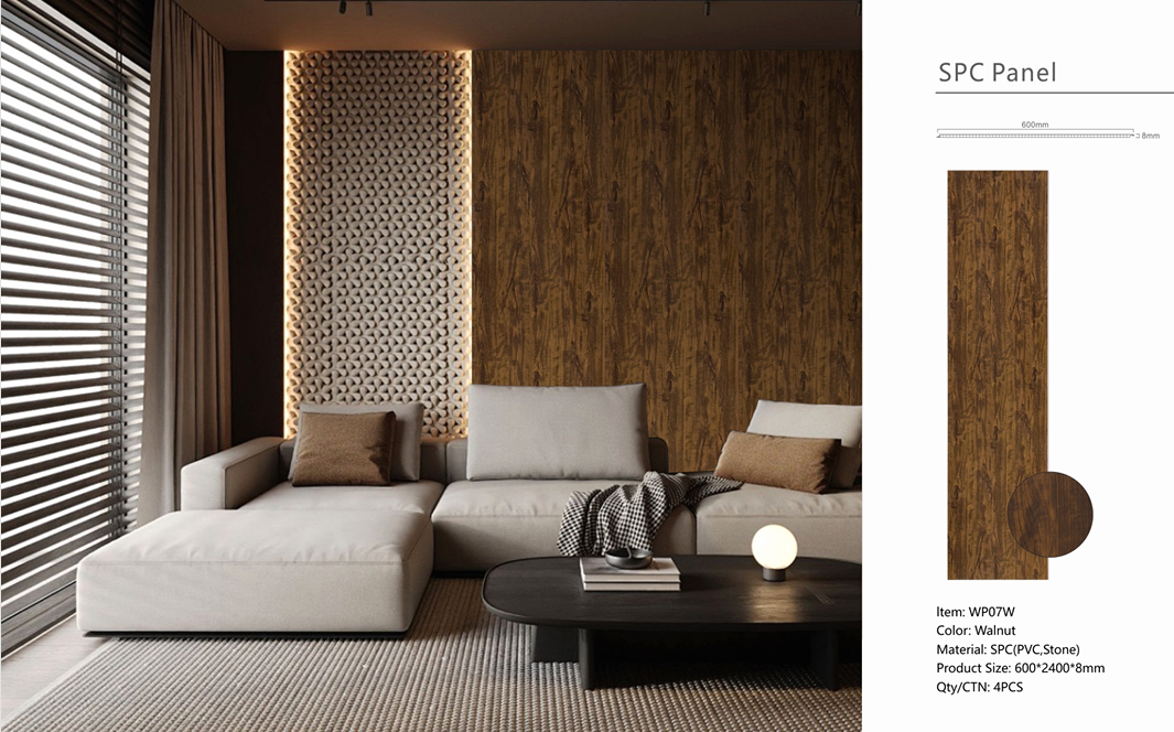 Wall Panel 07W - Walnut - Wall Board - 240cm - (1 pack / 4pcs)
