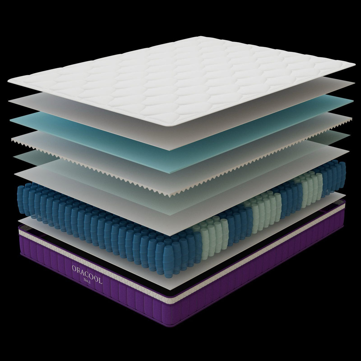 ORACOOL No.1 Hybrid Mattress in a Box - 28cm Deep 7-Zone Pocket Spring, Medium