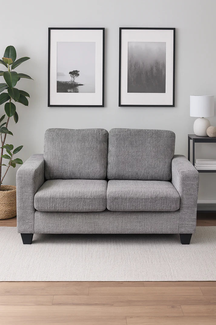 Modern Grey Fabric 2 Seater Sofa in a Box Design