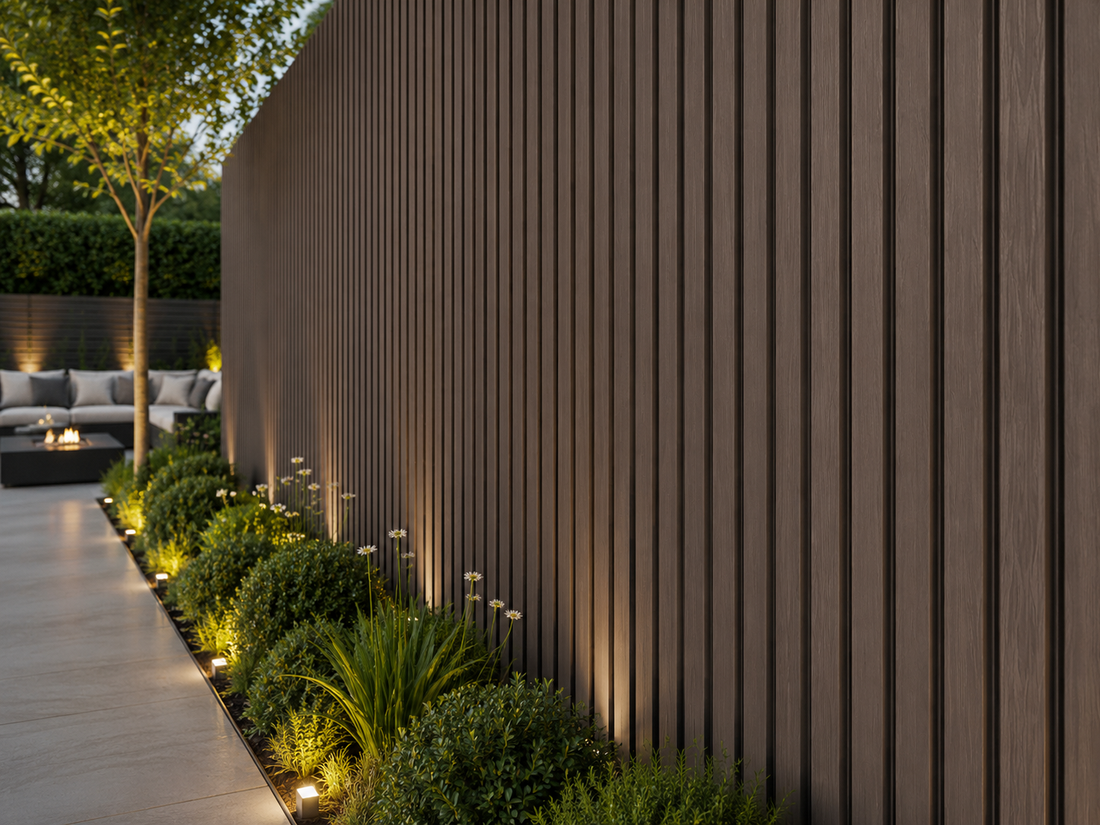 Dark Brown Composite Slat Outdoor Panel 290cm