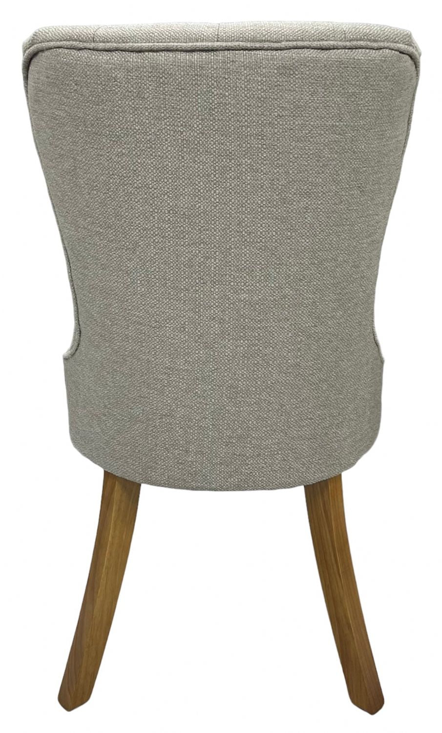 Modern Beige Fabric Dining Chair with Oak Legs
