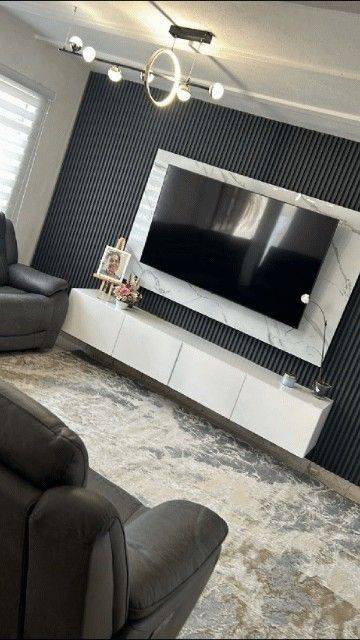 Black Slatted Acoustic Wall Panel 60 x 240cm