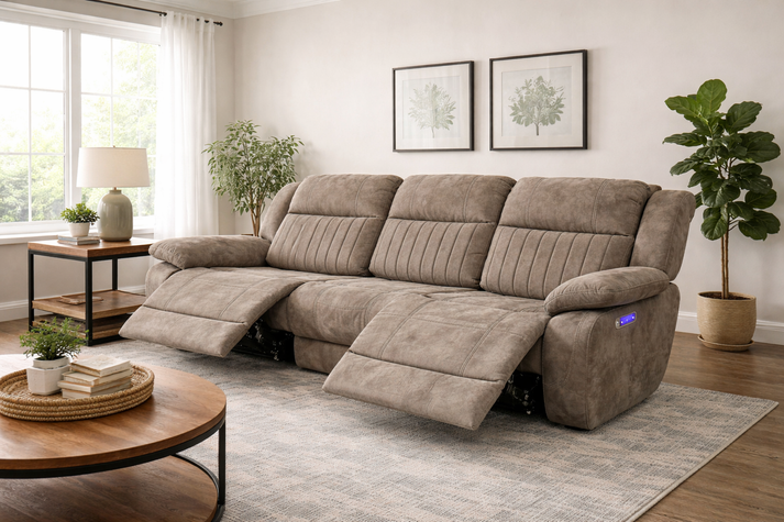 Rose Brown Electric Recliner Sofa