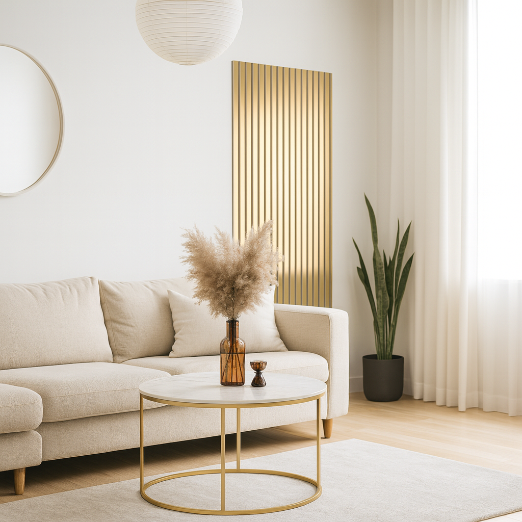 Acoustic Slatted Wall Panels - Luxe Finish - 240cm x 60cm (4 pack)