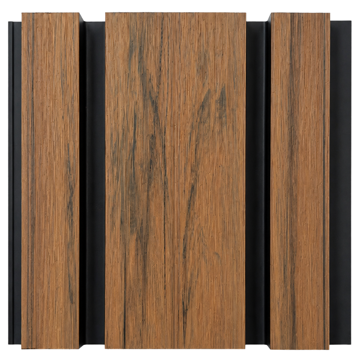Composite Exterior Slat Wall Cladding - Waterproof, UV-Resistant - Wide Slat - Walnut