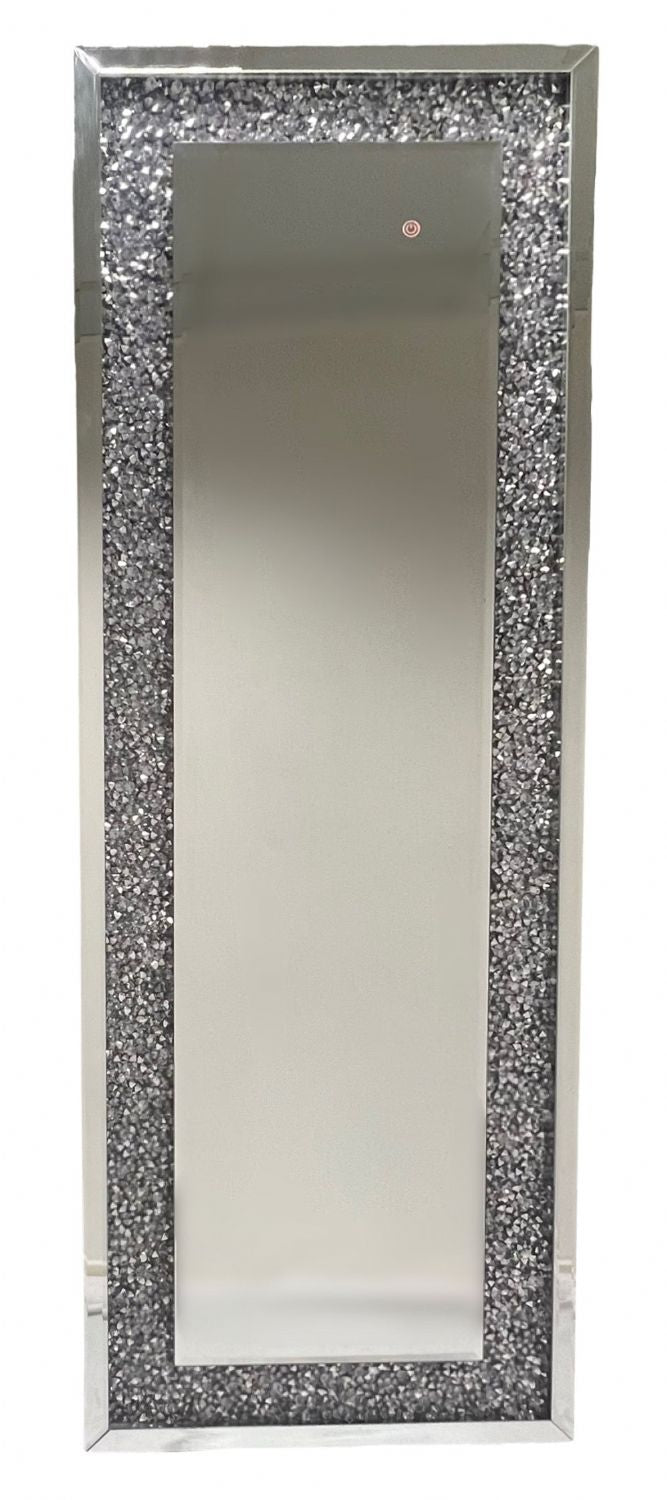 Modern LED Crushed Diamond Frame Full Length Standing Mirror