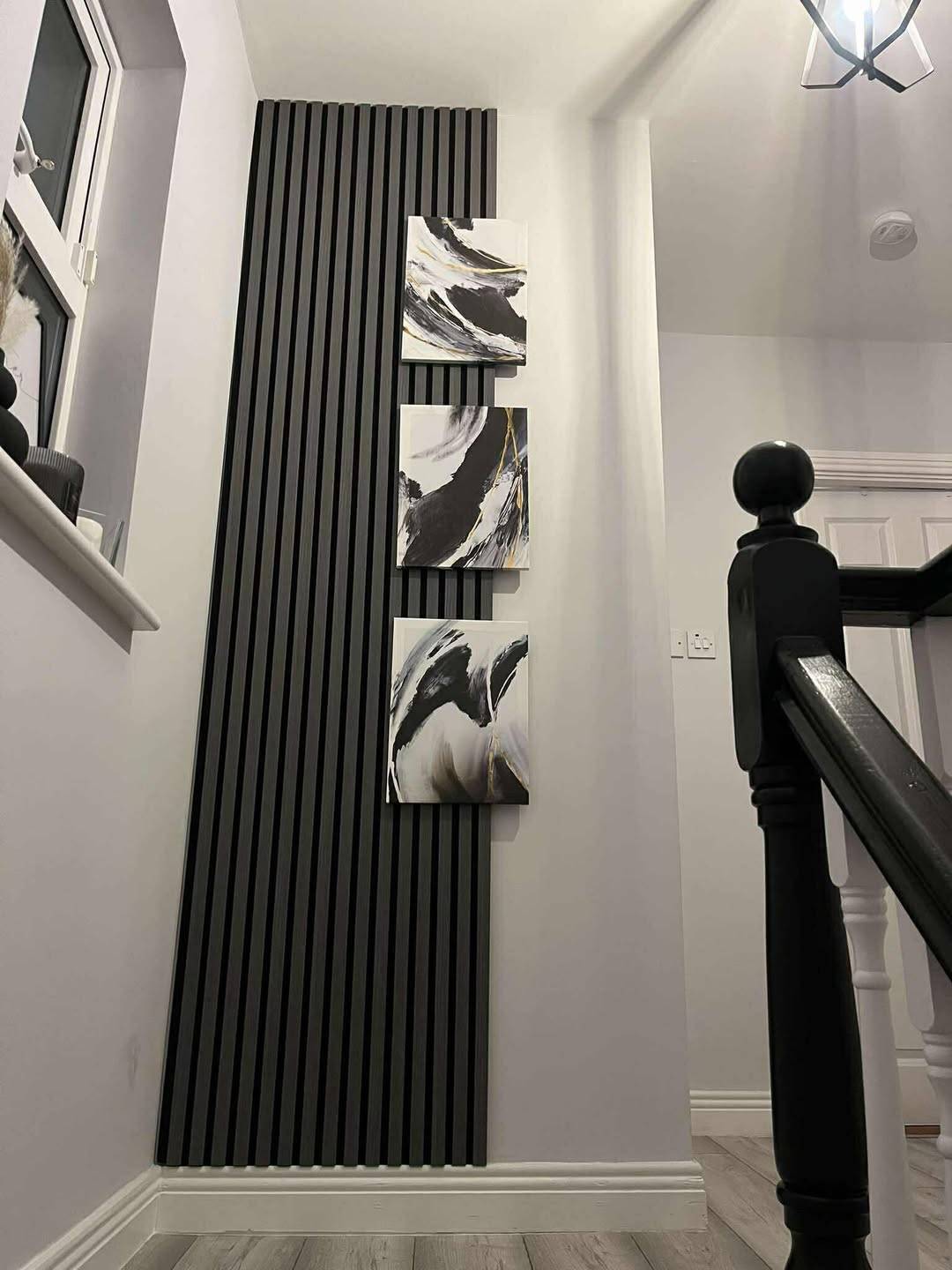 Black Slatted Acoustic Wall Panel 60 x 240cm