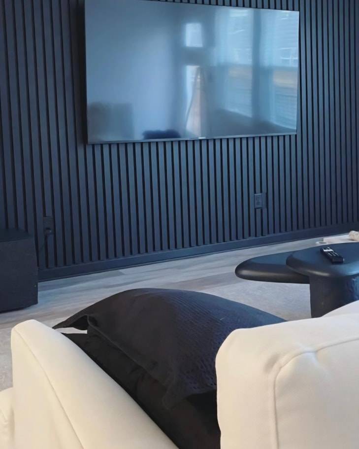 Black Slatted Acoustic Wall Panel 60 x 240cm