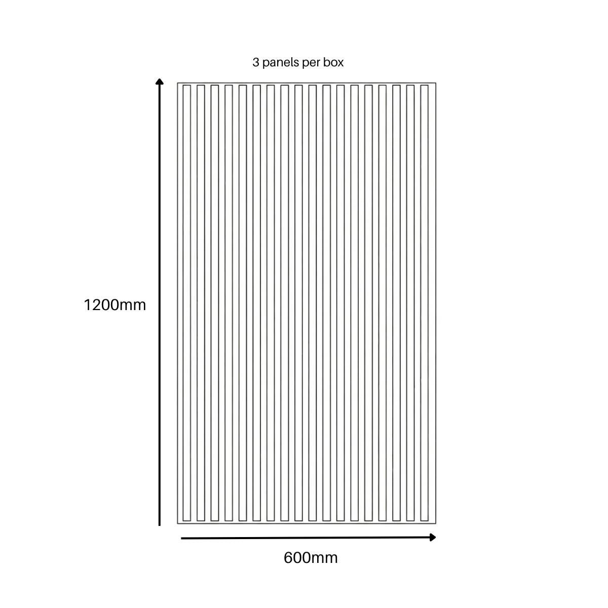 Wood Veneer Acoustic Half Wall Standard Slat Wall Panels - 3-sided - 120cm x 60cm (3 pack)