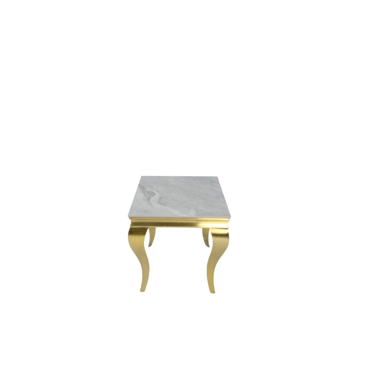 Luxury Gold Frame Lamp Table with White Marble Effect Top