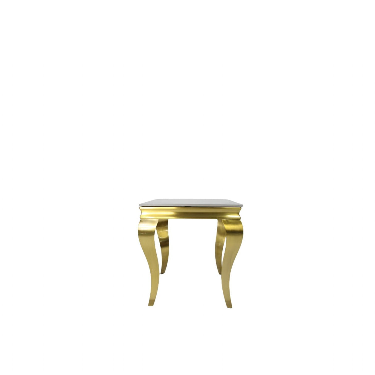 Luxury Gold Frame Lamp Table with White Marble Effect Top
