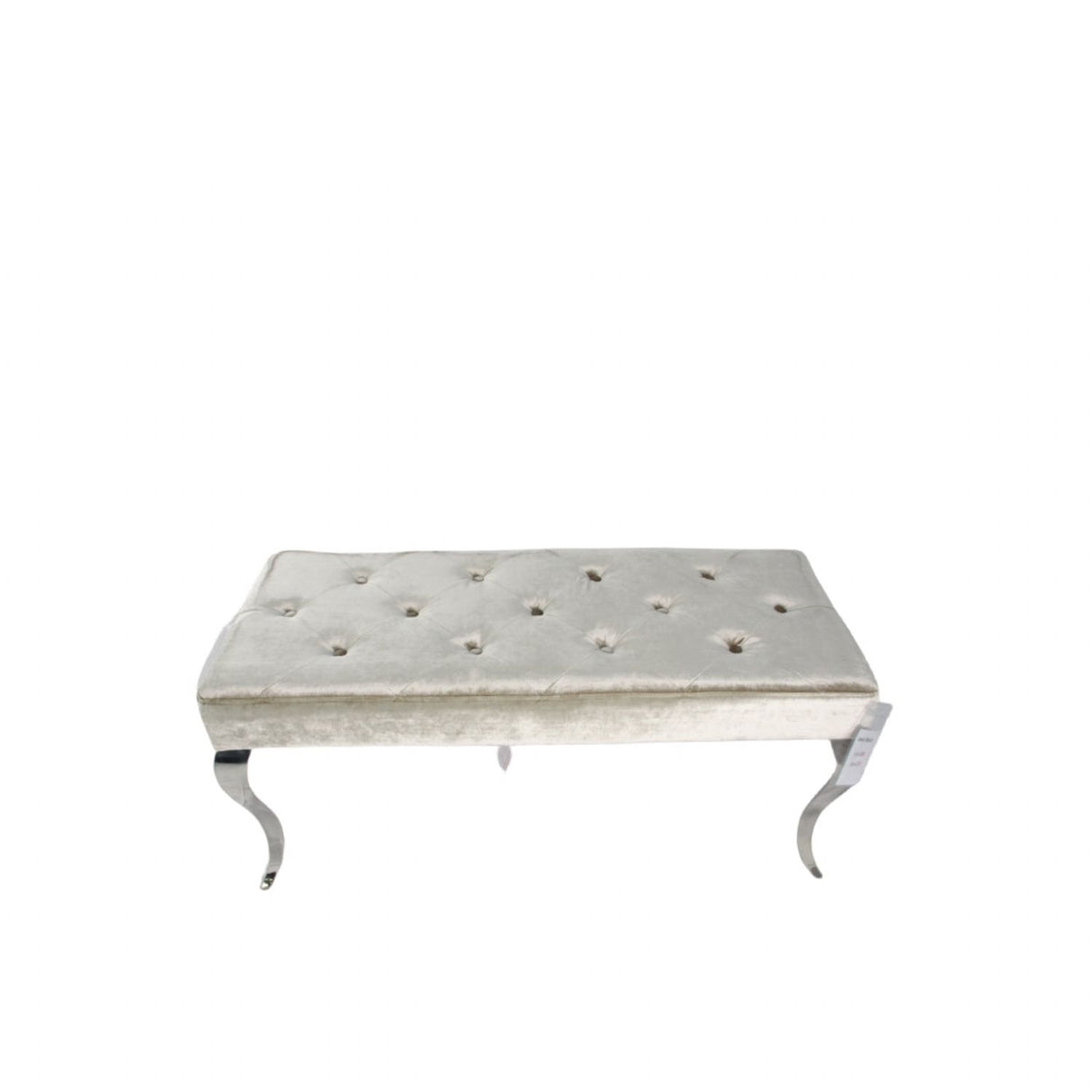 Luxury Shiny Mink Velvet Bench with Chrome Italian Style Legs 130cm
