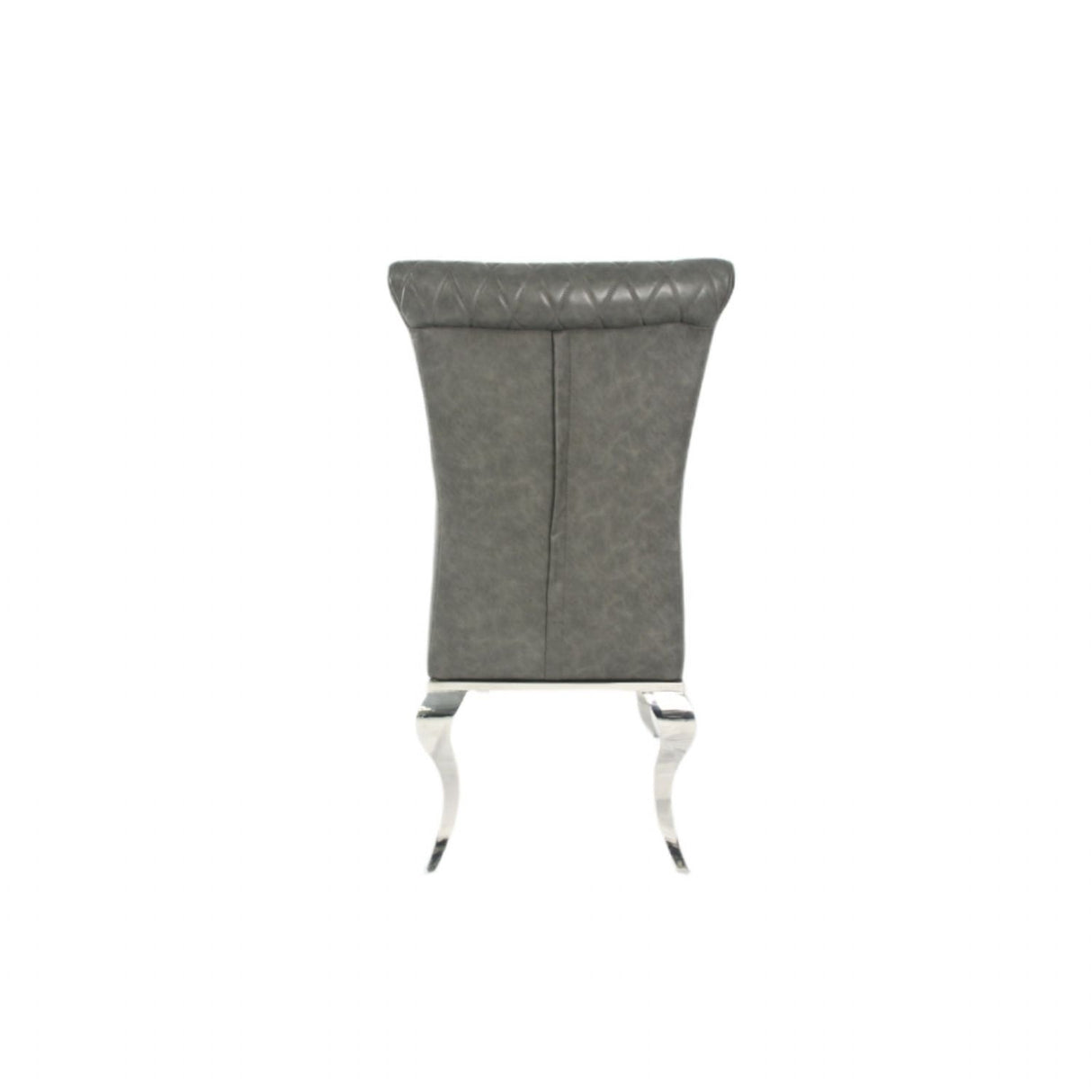Modern Dark Grey PU Leather Dining Chair with Chrome Legs
