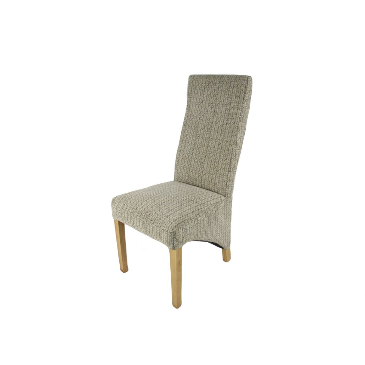 Modern Mixed Brown Fabric Dining Chair with Oak Legs