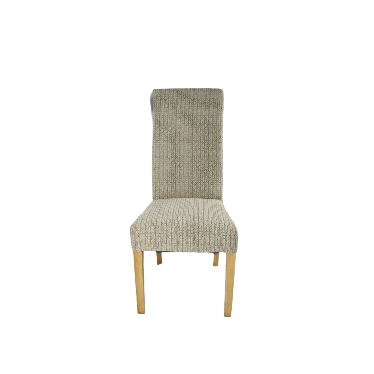 Modern Mixed Brown Fabric Dining Chair with Oak Legs