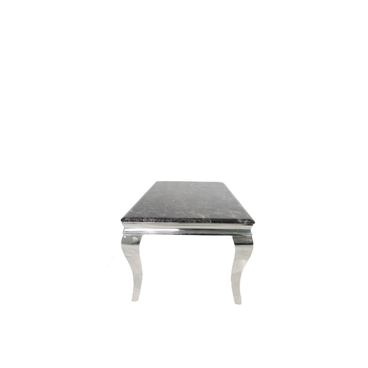 Luxury Black Marble Effect Coffee Table with Chrome Italian Style Legs