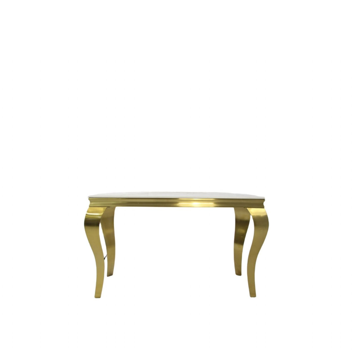 Luxury White Marble Effect 1.2m Console Table with Gold Metal Frame