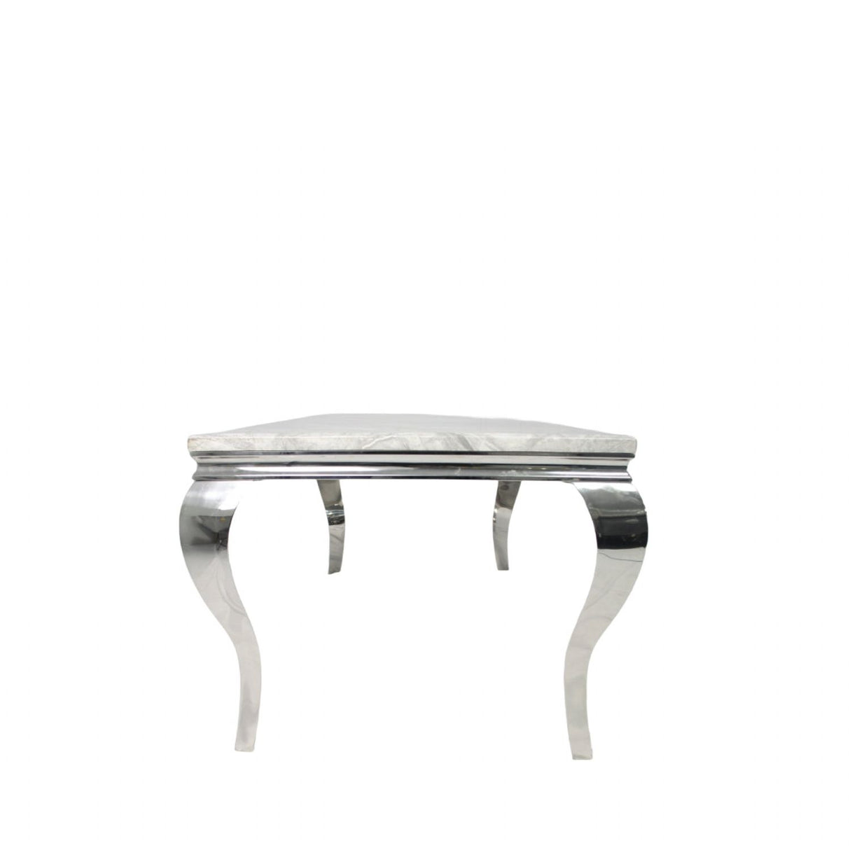Luxury Grey Marble Effect 2m Dining Table with Chrome Italian Style Frame