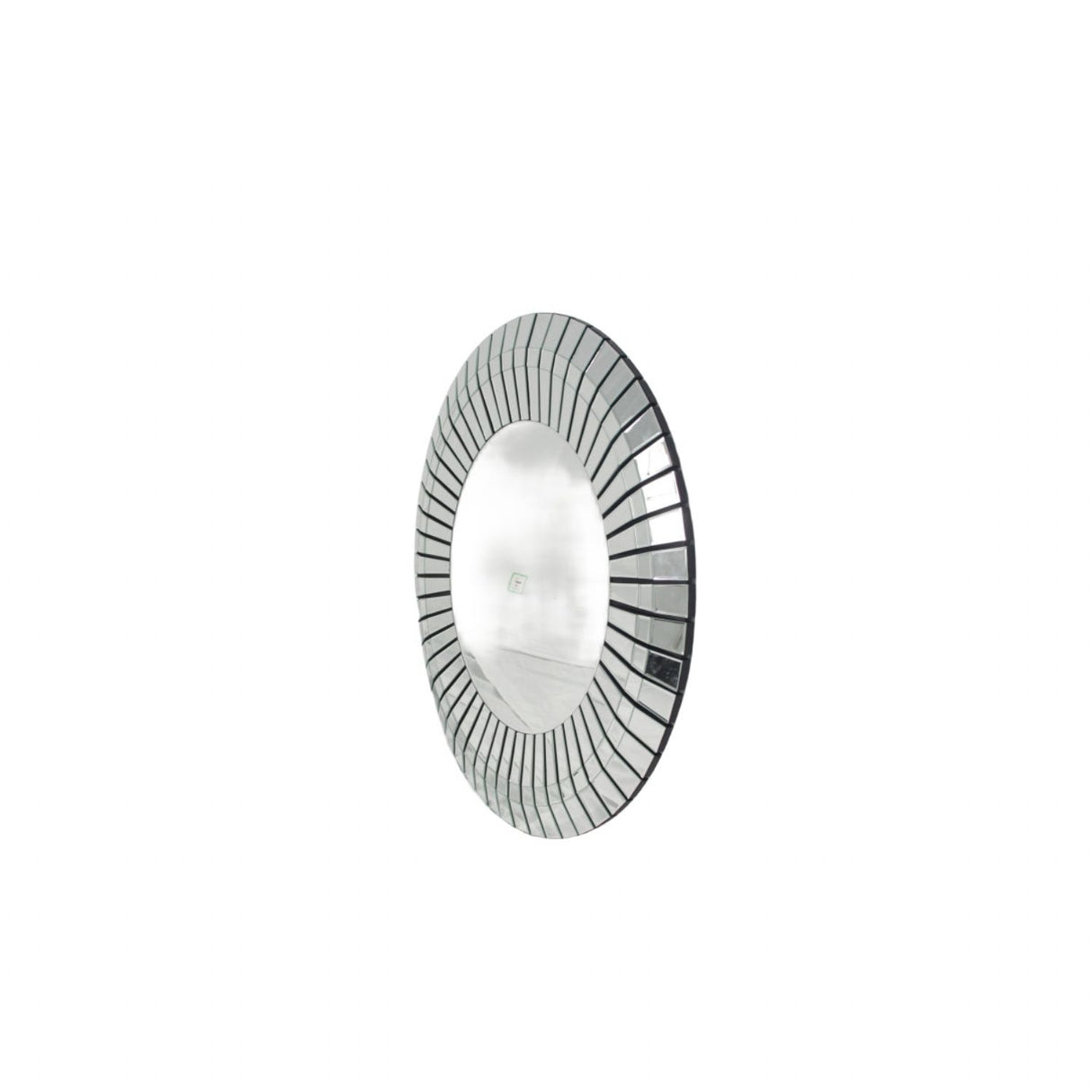 Luxury Round Decorative Wall Mirror with Partitioned Mirrored Border