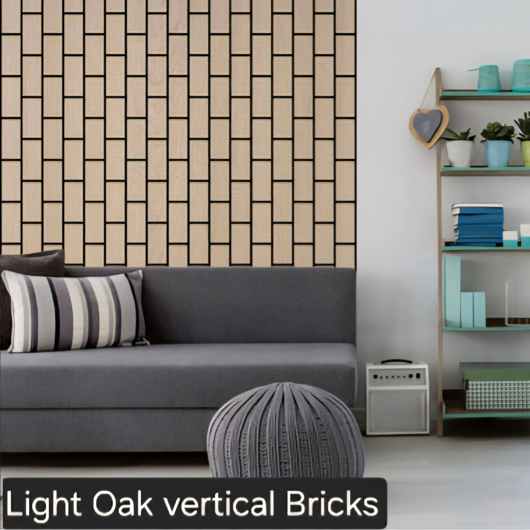 Light Oak Brick Premium Acoustic Wall Panel
