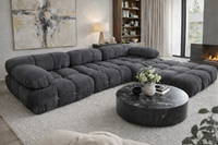 Modern Black Modular Compression Sofa