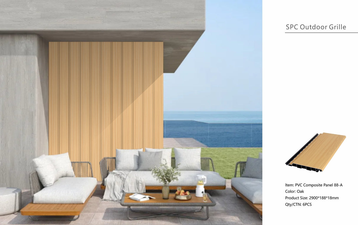 Oak Composite Slat Outdoor Panel 290cm