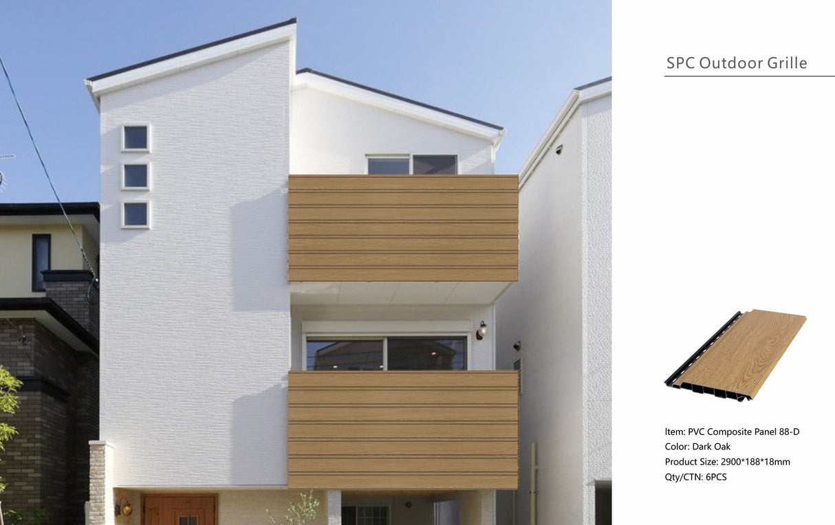 Dark Oak Composite Slat Outdoor Panel 290cm