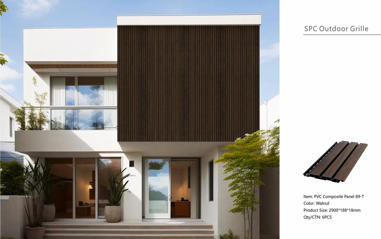 Walnut Composite Slat Outdoor Panel 290cm