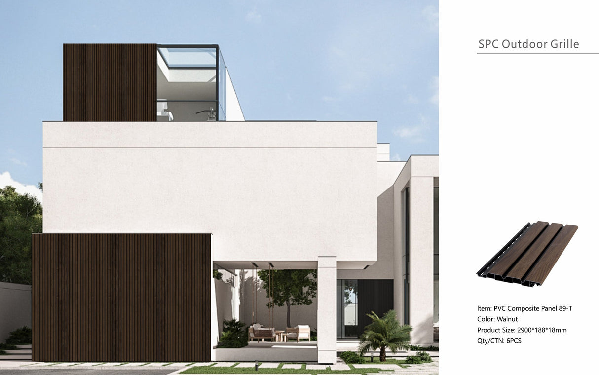 Walnut Composite Slat Outdoor Panel 290cm