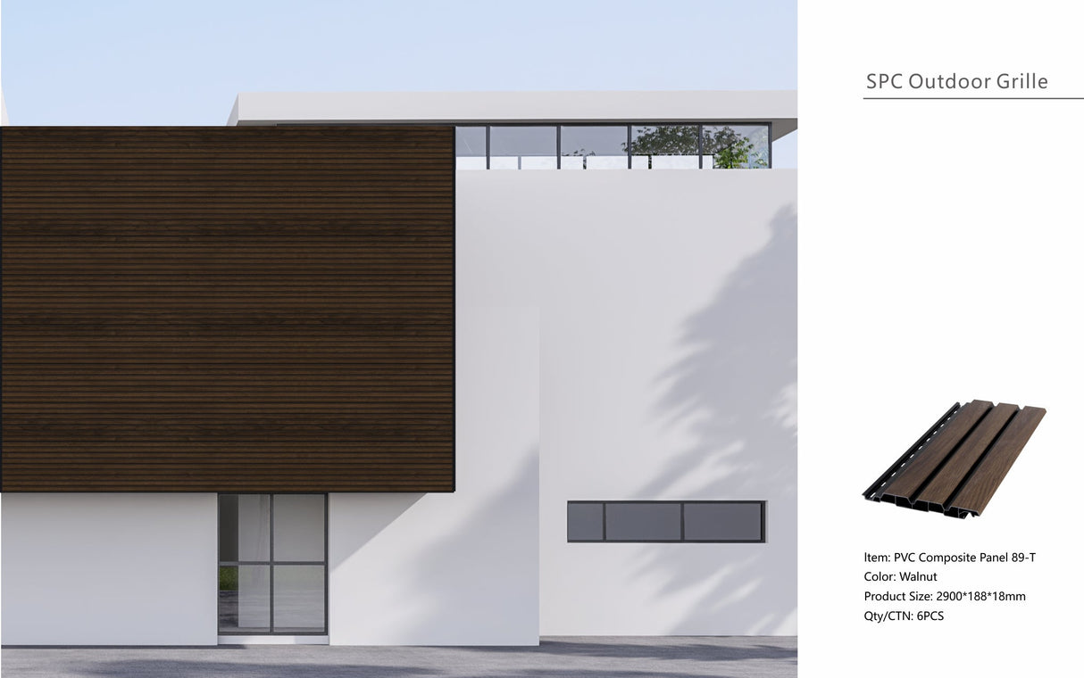 Walnut Composite Slat Outdoor Panel 290cm
