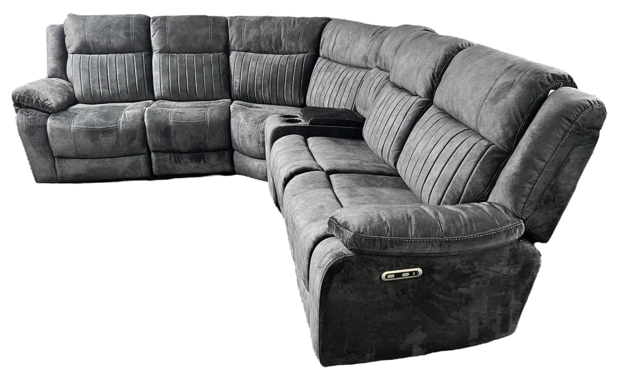 Rose Charcoal Electric Recliner Corner Sofa