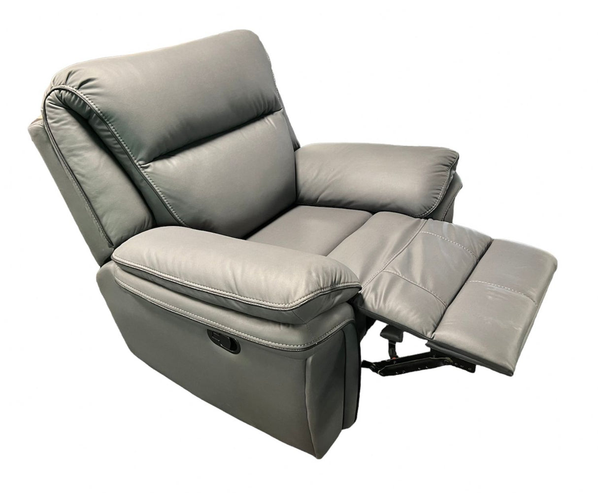 Modern Grey Leather Fabric Upholstery Sofa Recliner Armchair