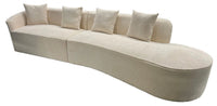 Modern Ivory Boucle Left Hand 5 Seater Curved Sofa