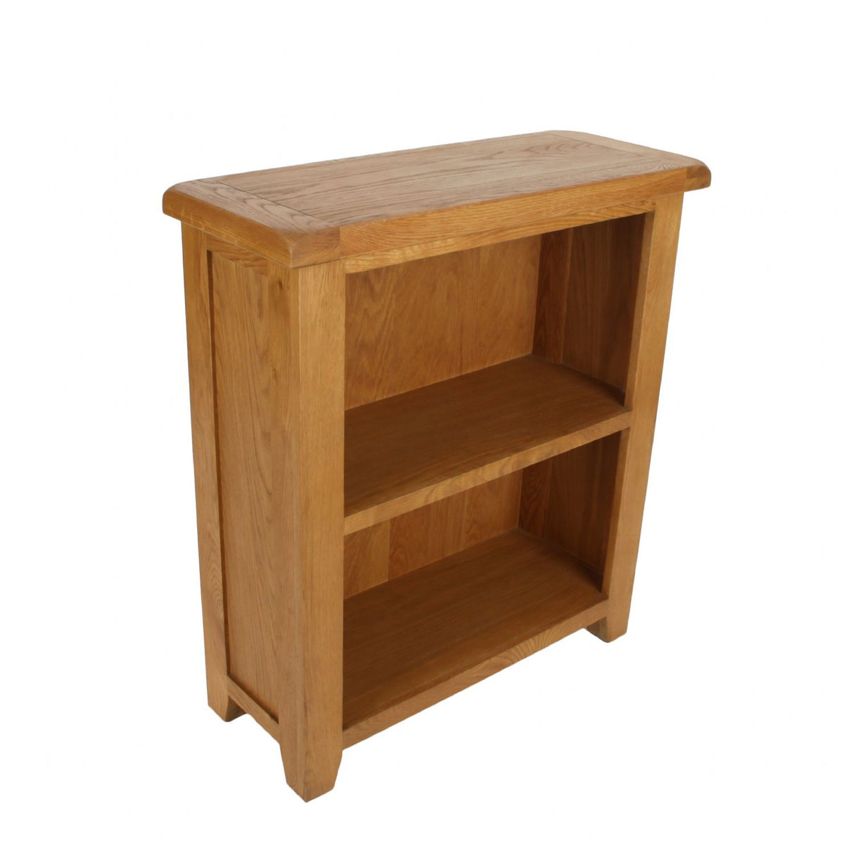Natural Oak Low Bookcase with 2 Open Shelves