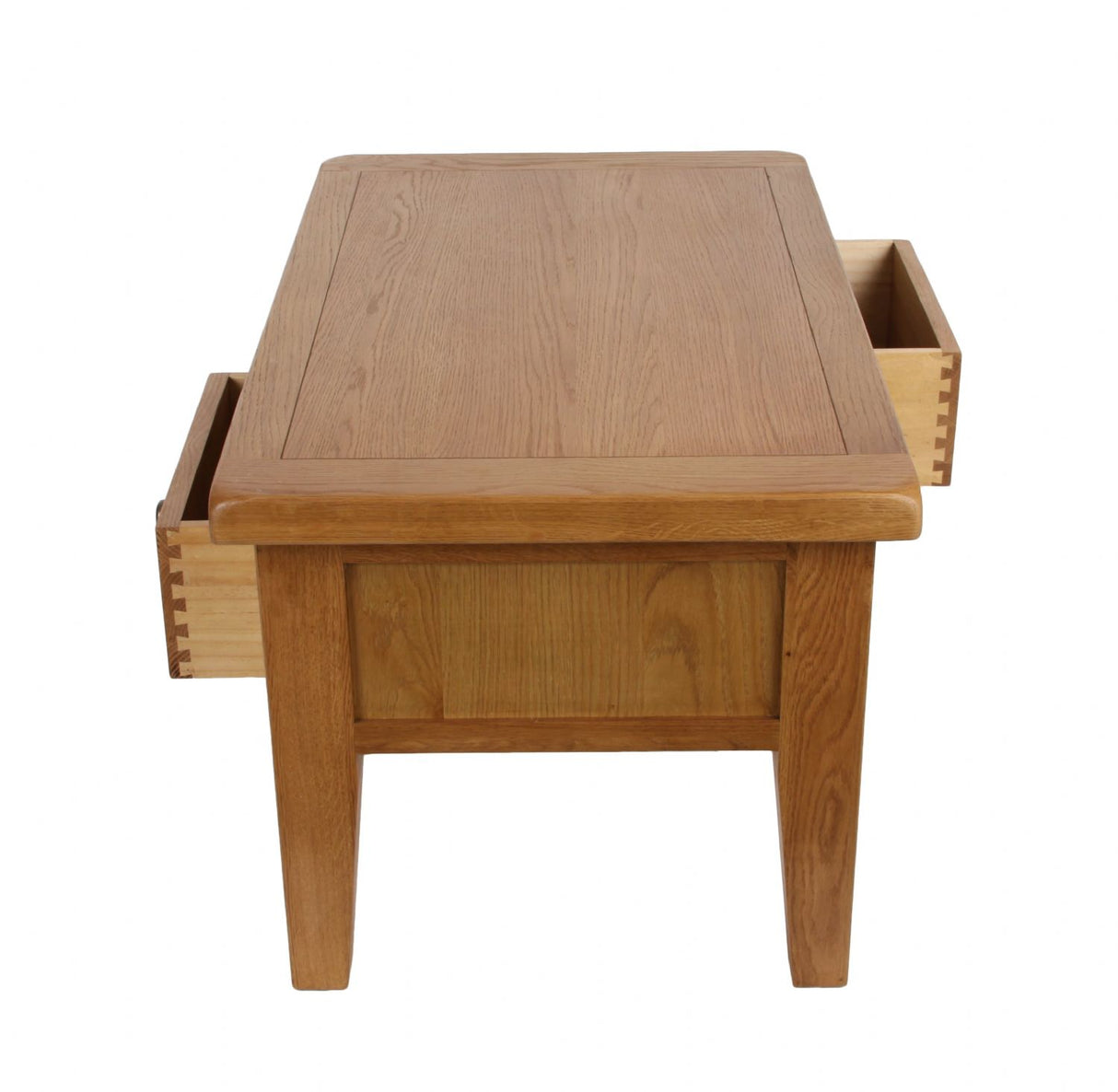 Natural Oak Rectangular Coffee Table with 2 Drawers