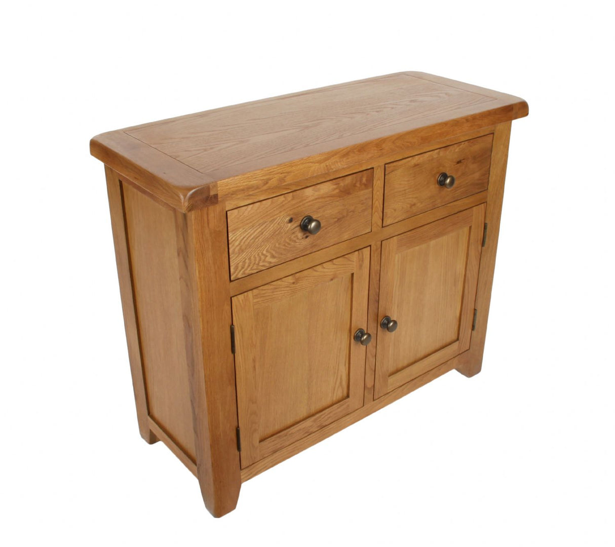 Natural Oak Small 2 Door 2 Drawer Sideboard Cabinet