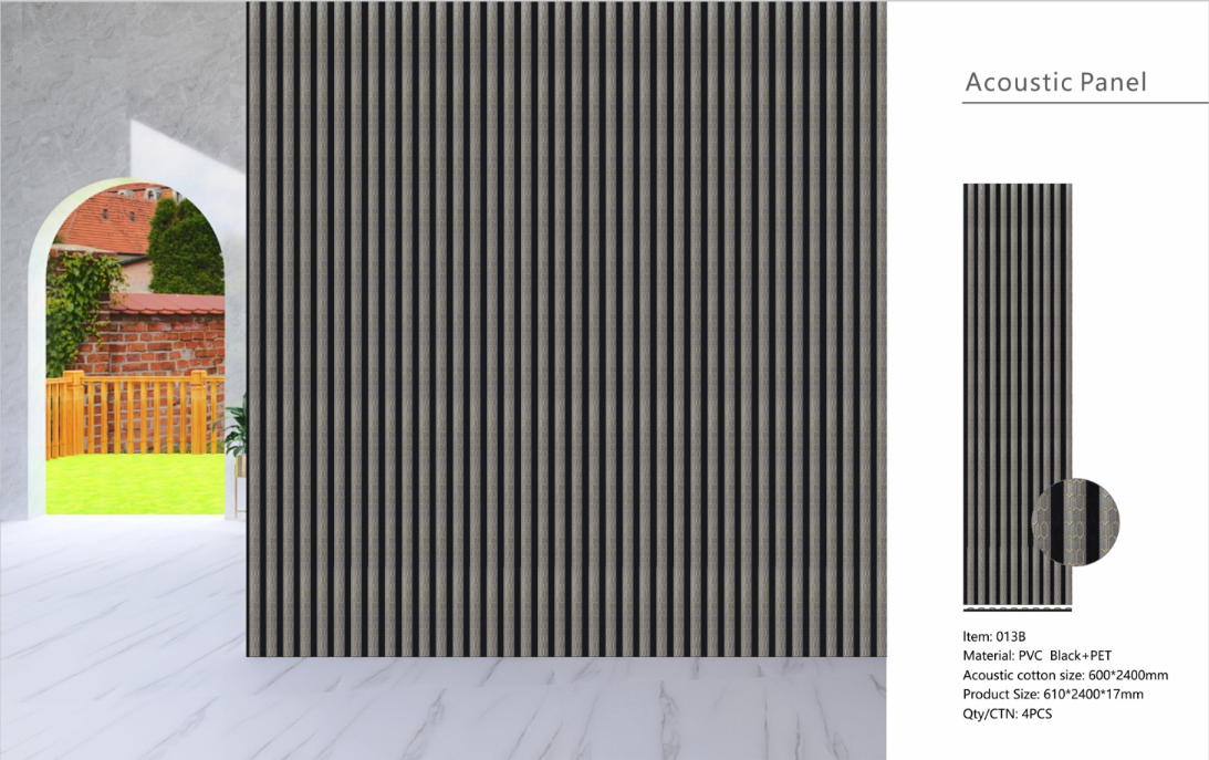 Wall Panel 013A - PS Gold and Grey - Acoustic - 240cm - (1 pack / 4pcs)