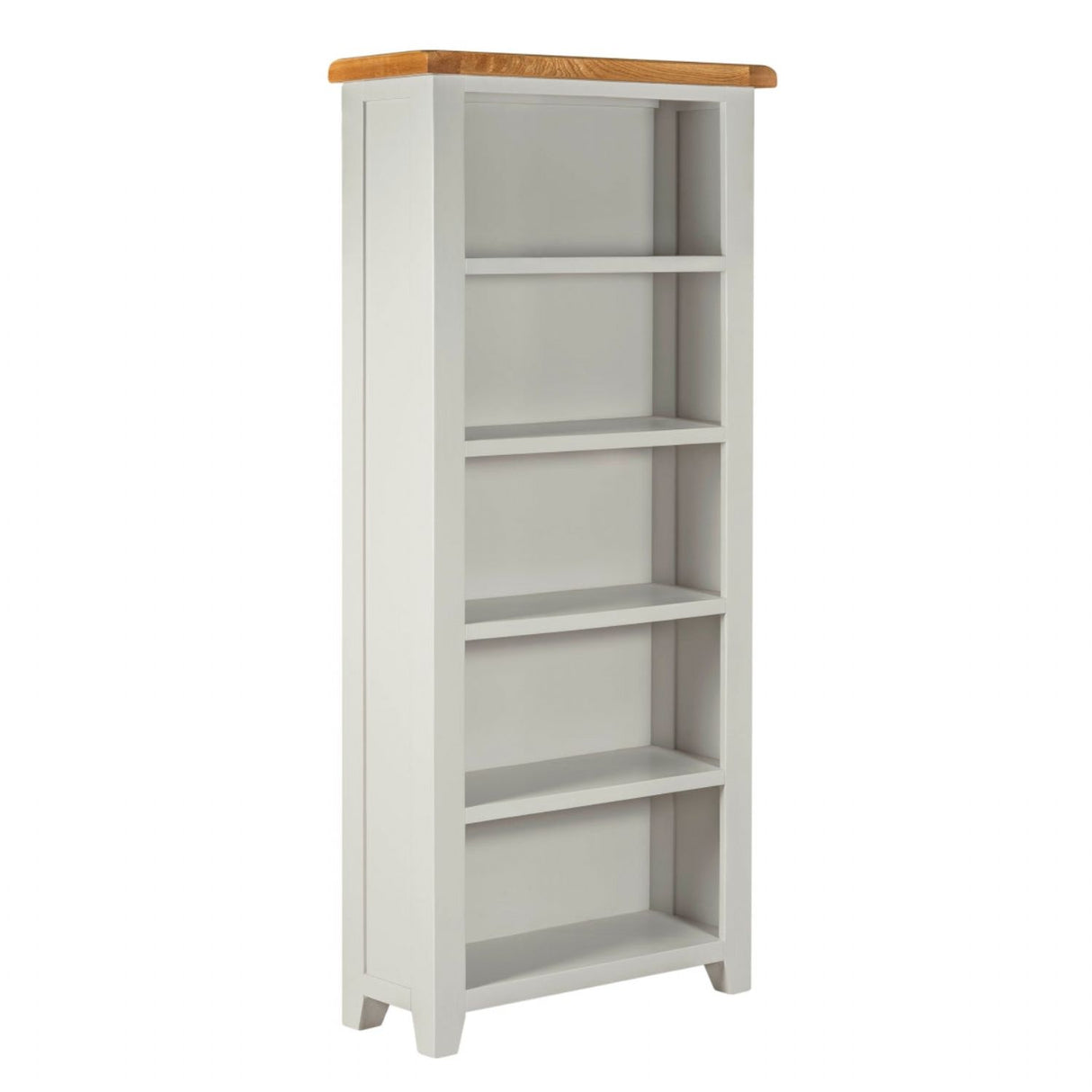 Modern Grey Painted Oak Top Large 5 Shelf Bookcase