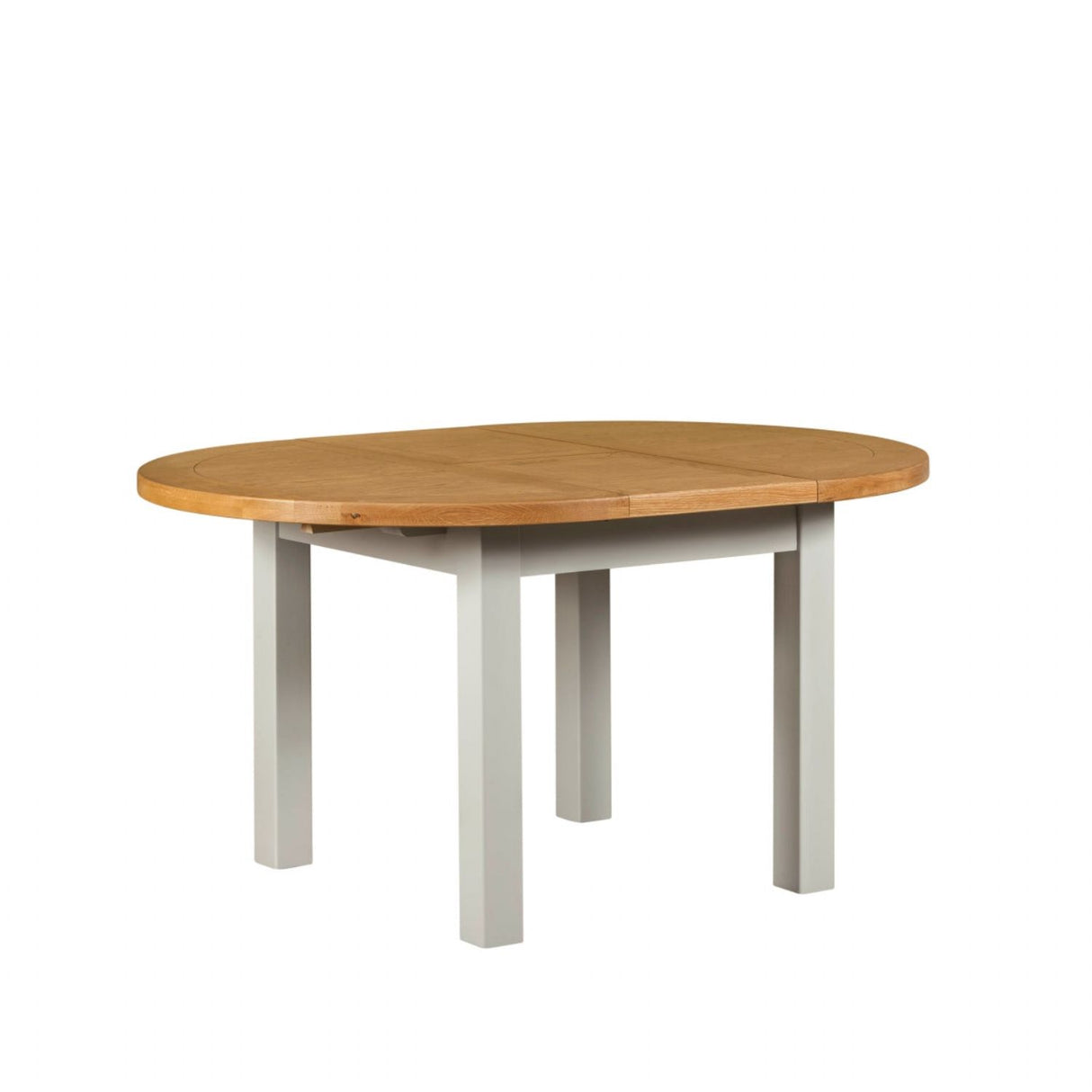Modern Oak and Light Grey 1.1m to 1.5m Round Extending Dining Table