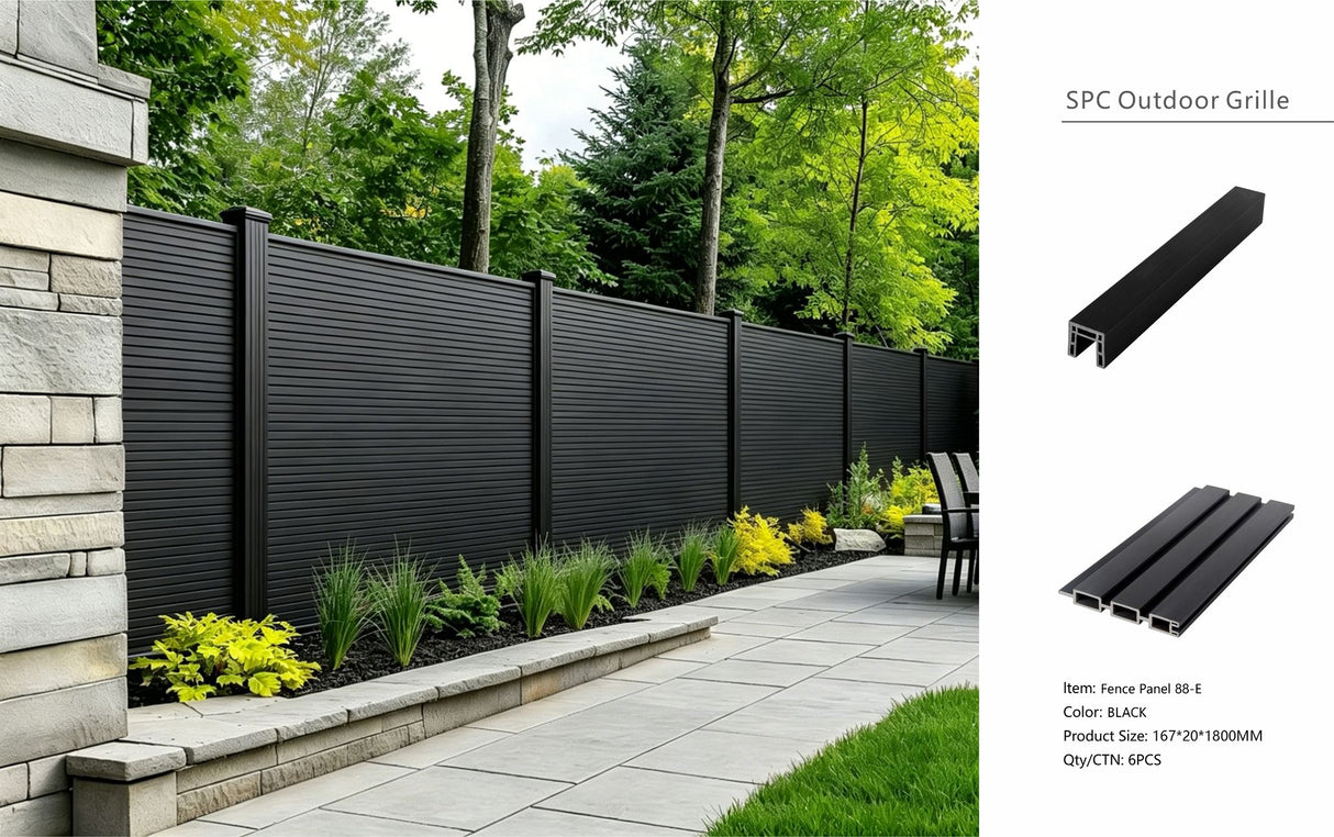 Black Composite Outdoor Fencing 180cm