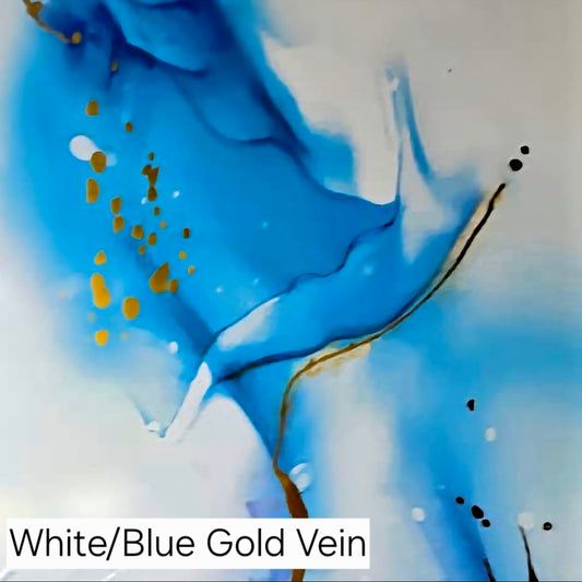 White Blue Gold Vein PVC Wall Panel