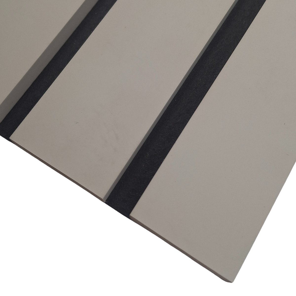 Coloured Acoustic Wide Slat Wall Panels - 3 sided -240cm x 30cm (2 pack) - Dove Grey