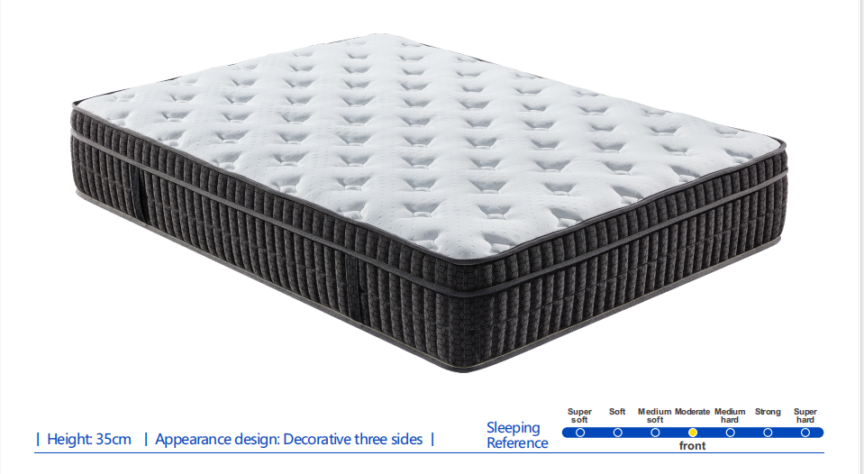 Gel Memory Foam 2000 Pocket Spring Mattress in a Box - 35cm Deep Medium Firm