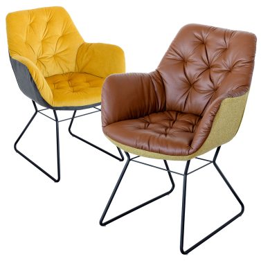 Leyton Two tone Yellow Chair – Set of 2