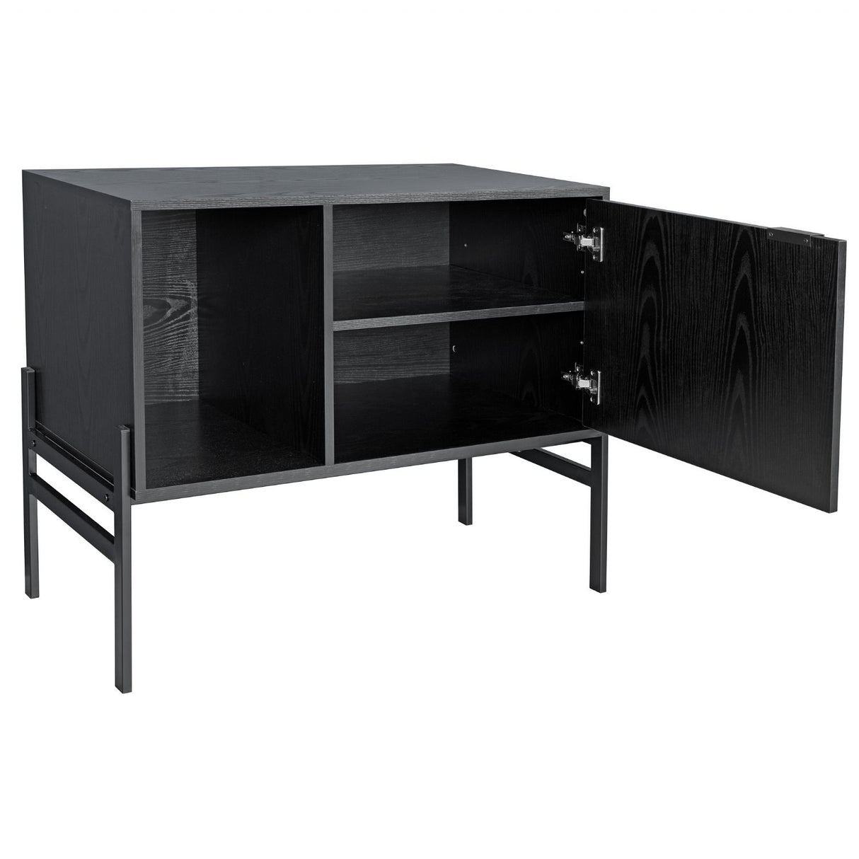 Groove Black Storage Cabinet