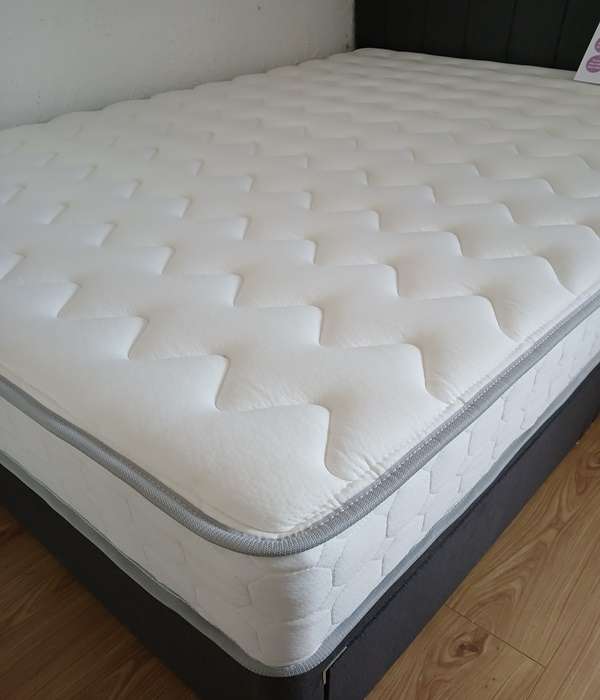 Grey Velvet Divan Bed Set with Headboard and Mattress